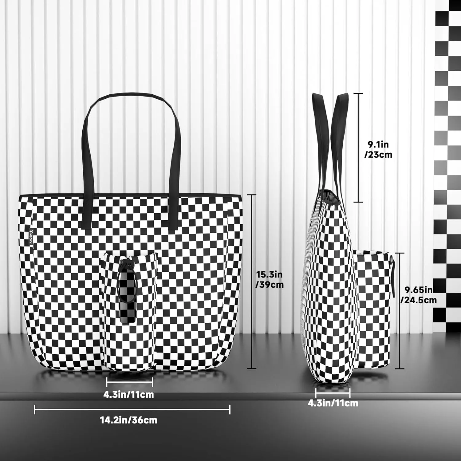 Meoky 15 L Womens Tote Bag: Utility Tote Bag with Zipper for 40 oz Tumbler with Handle