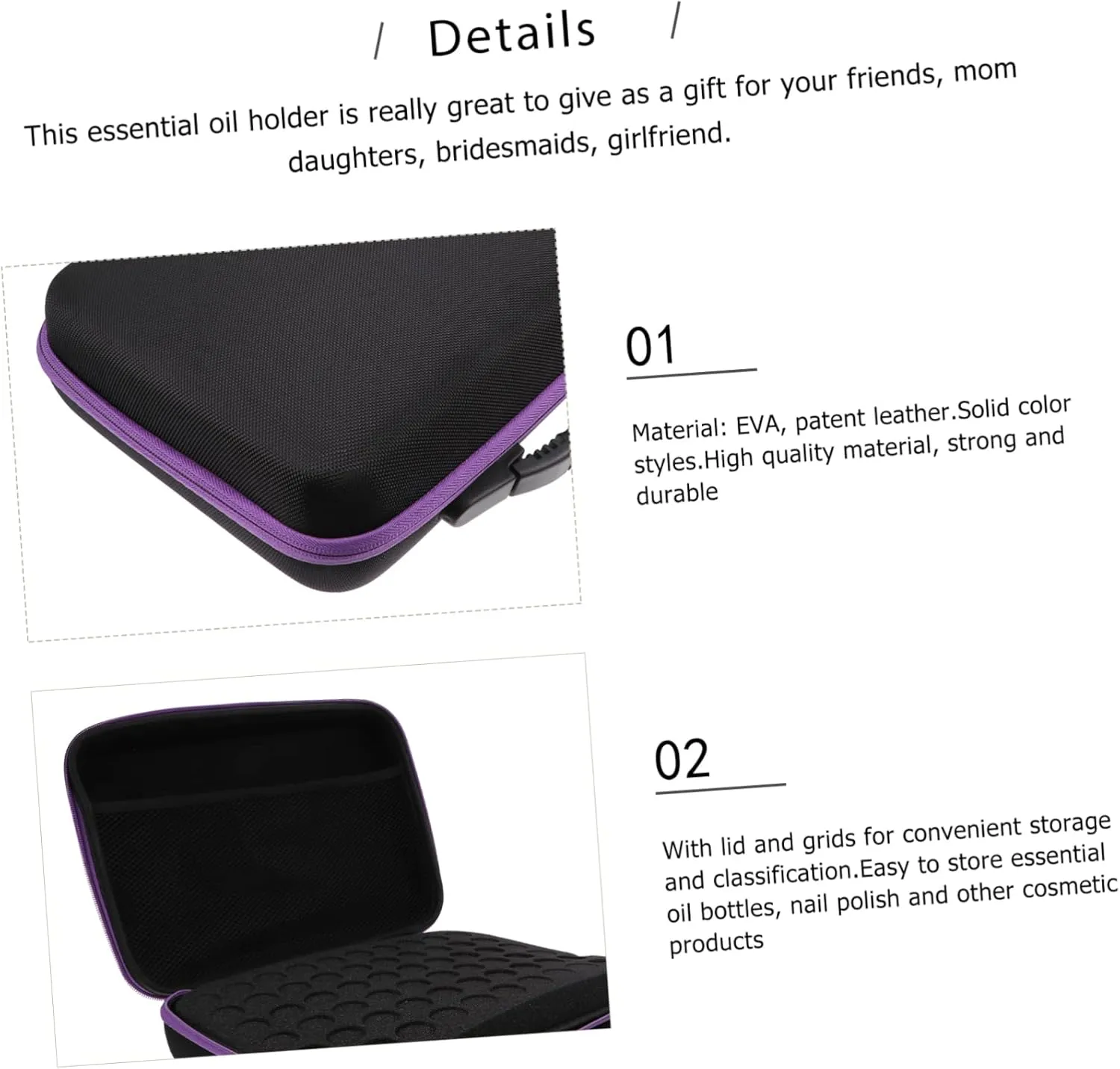 MERRYHAPY Essential Oil Organizer Case 60 Bottles Storage Compact Essential Oil Travel Box Sturdy Construction for Travel