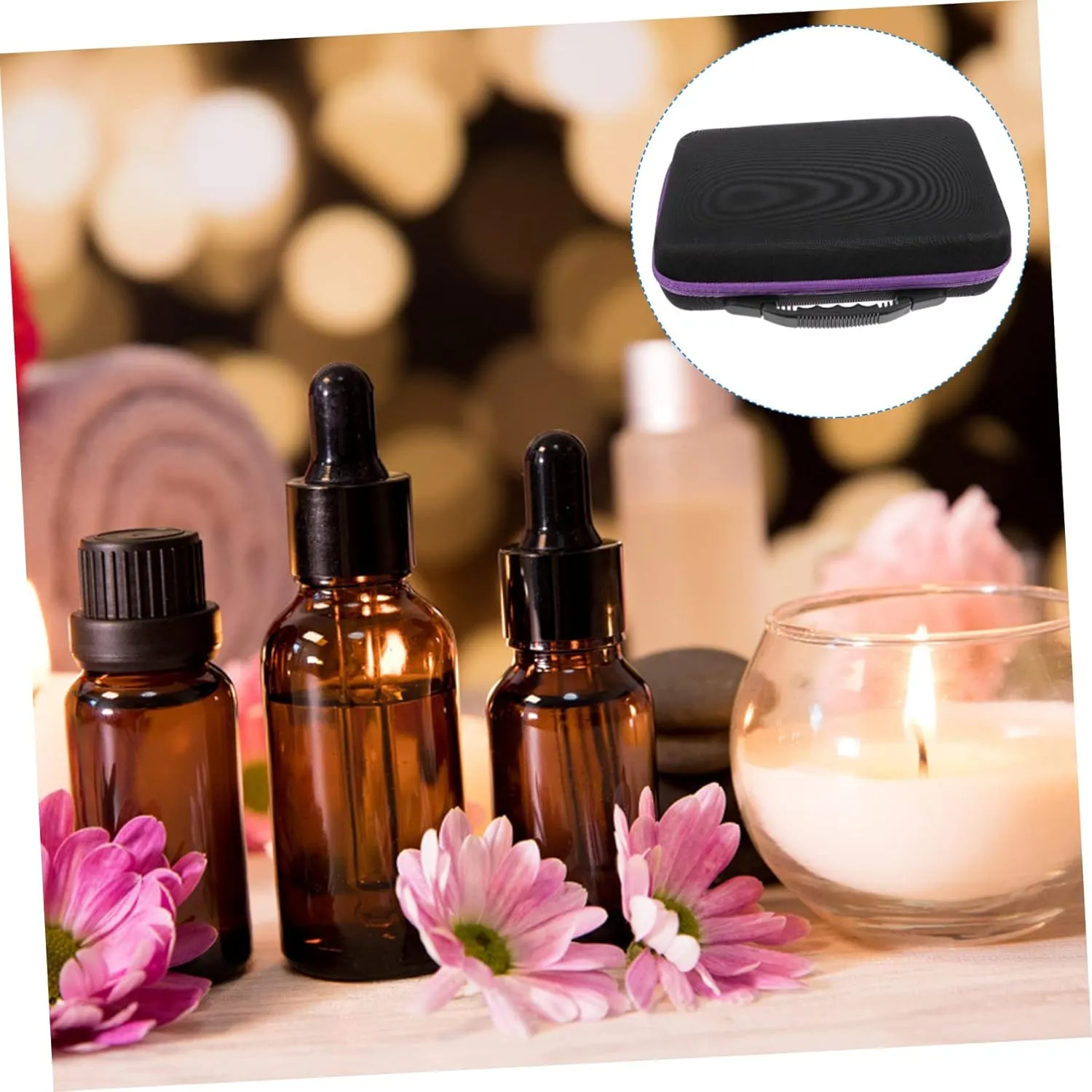 MERRYHAPY Essential Oil Organizer Case 60 Bottles Storage Compact Essential Oil Travel Box Sturdy Construction for Travel