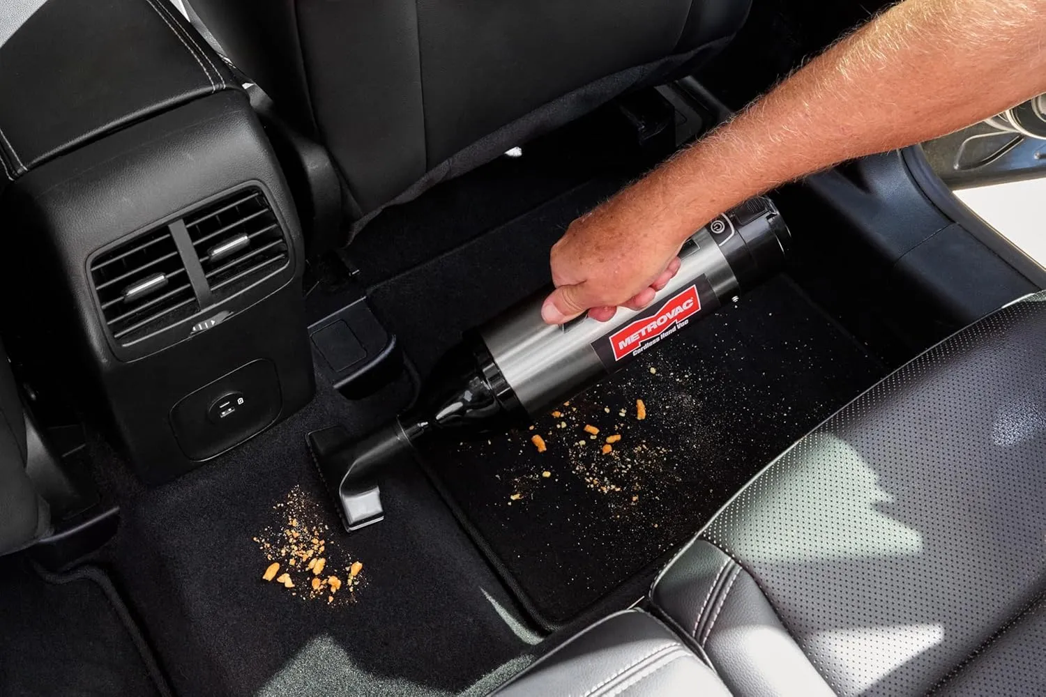 METROVAC CHV-S6 Deluxe Cordless Hand Vac – Portable, (2) Rechargeable 250W DC Motor Vacuum Cleaner for Home, Auto Shop, and Pet Hair – Premium Handheld Vacuum with HEPA Filtration - Stainless Steel