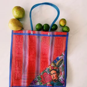 Mexican Triangle Frida Plastic Tote Purse 15 x15 in