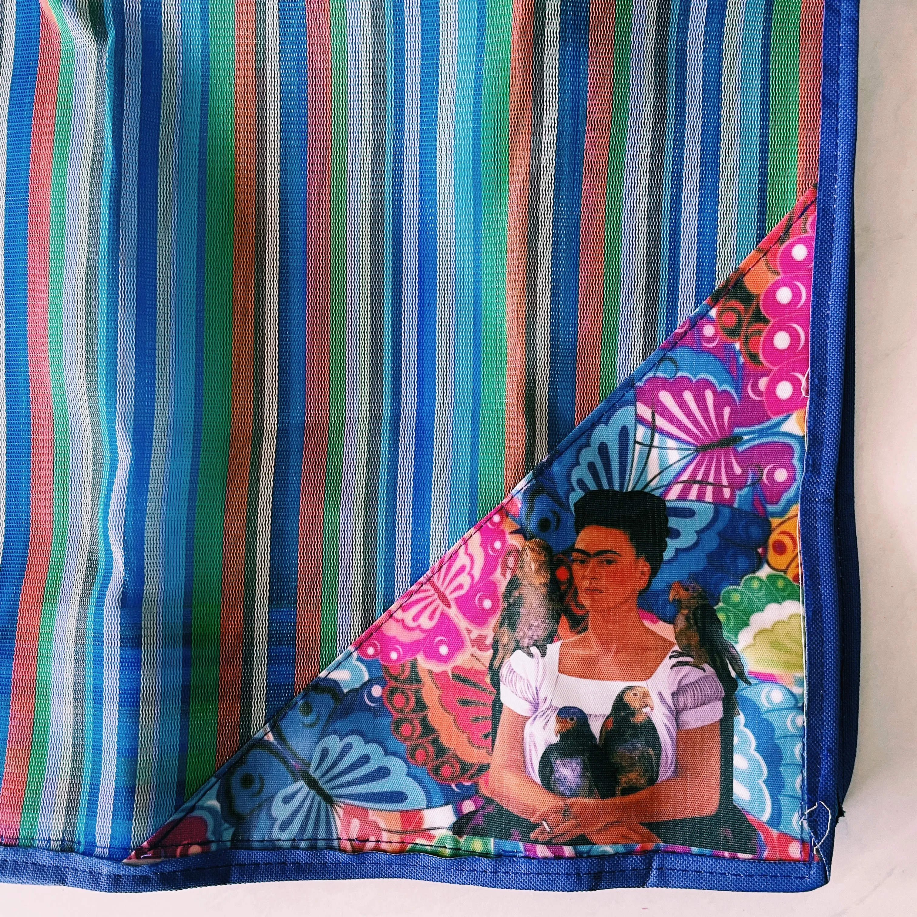 Mexican Triangle Frida Plastic Tote Purse 15 x15 in