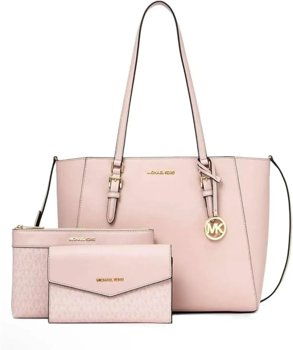 Michael Kors Charlotte Large 3-in-1 Tote Crossbody Handbag Leather (Powder Blush) 35R3GCFT3T-424