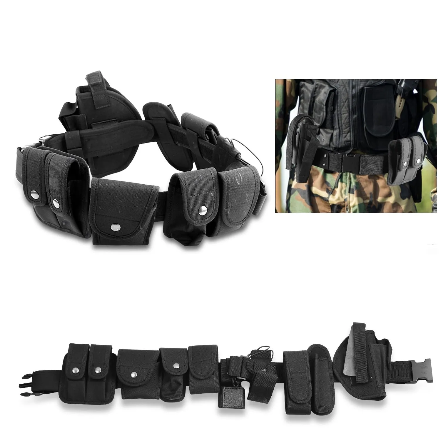 Military Utility Belt - Tactical Police Security Guard Modular 37-47in Adjustable Belt