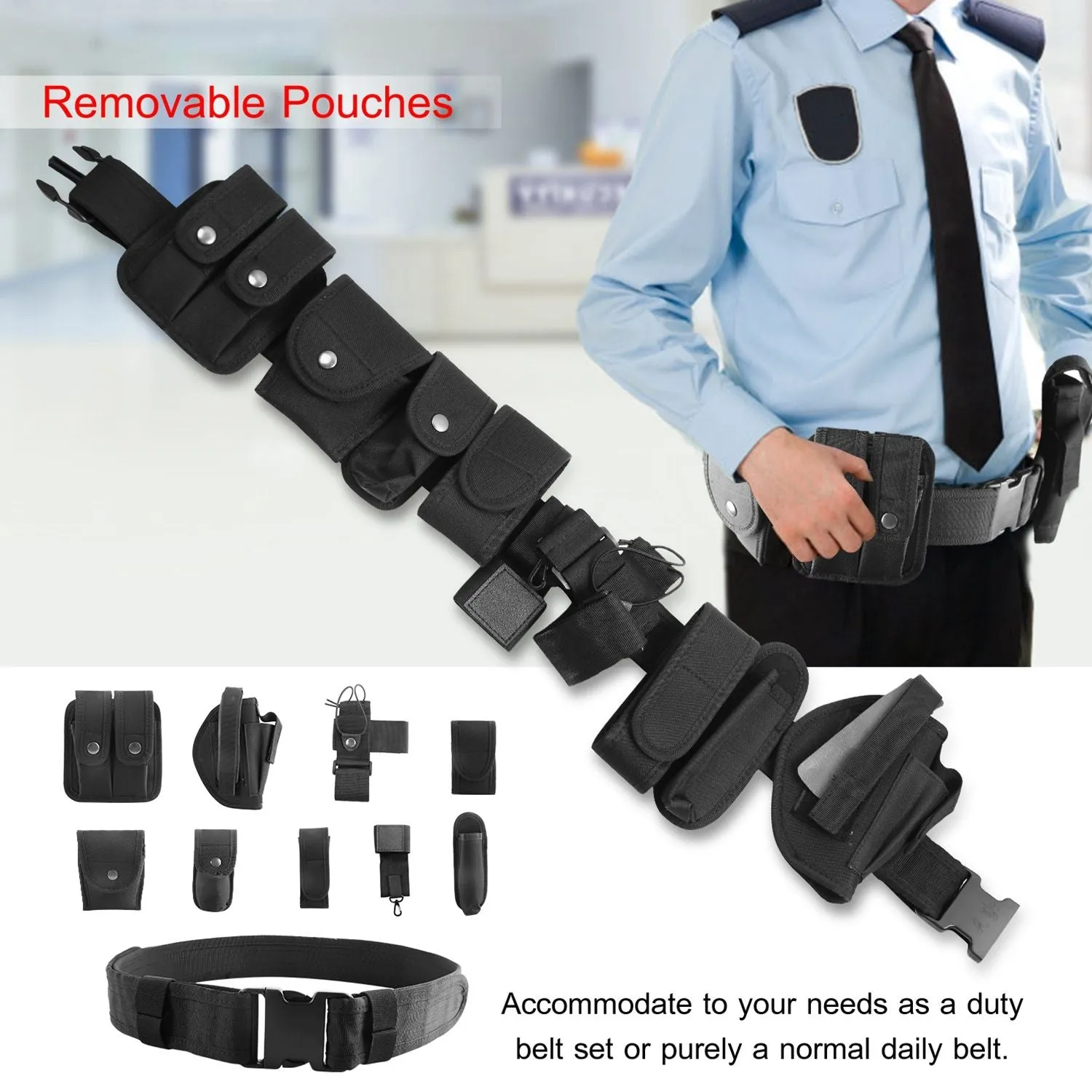 Military Utility Belt - Tactical Police Security Guard Modular 37-47in Adjustable Belt