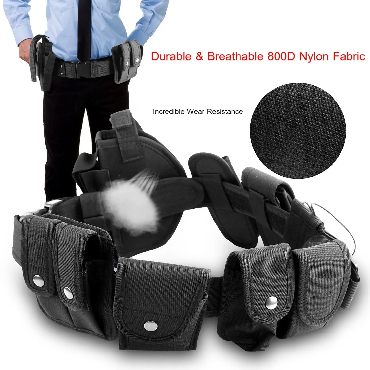 Military Utility Belt - Tactical Police Security Guard Modular 37-47in Adjustable Belt