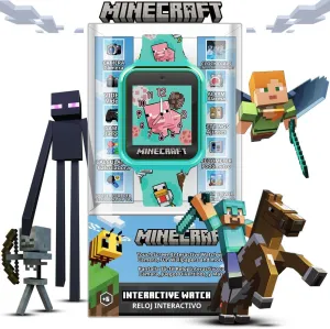 Minecraft Kids Smart Watch with Touchscreen Display, 10 Watch Faces, Games, Camera, Alarm, Timer, Step Counter & Calculator – Fun Interactive Learning Watch for Boys & Girls, Fits Wrist Sizes 5.5"-8"