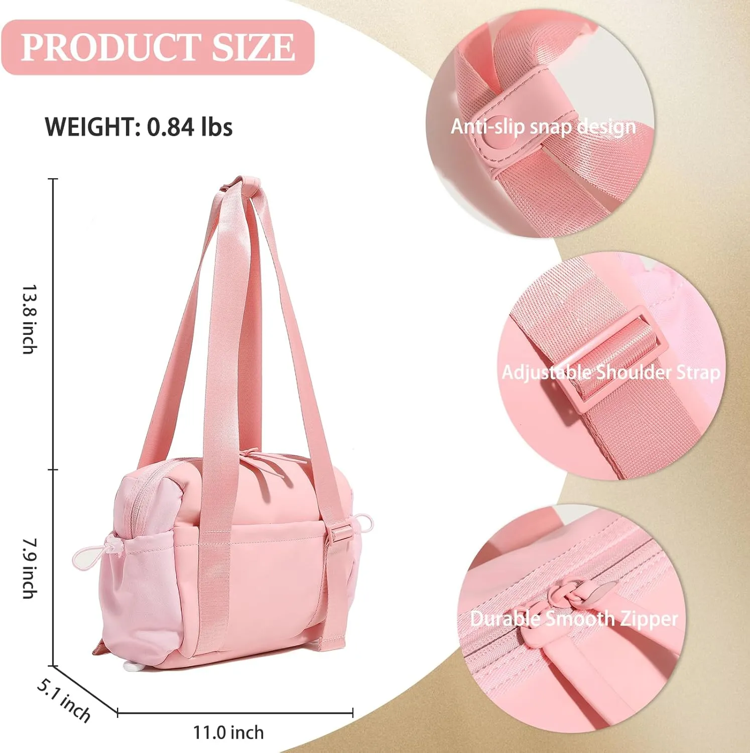 Mini Gym Bag for Women & Girls with Wet Compartment Small Gym Tote Bag Waterproof Travel Duffle Bag Cute Workout Sports Bag, Pink