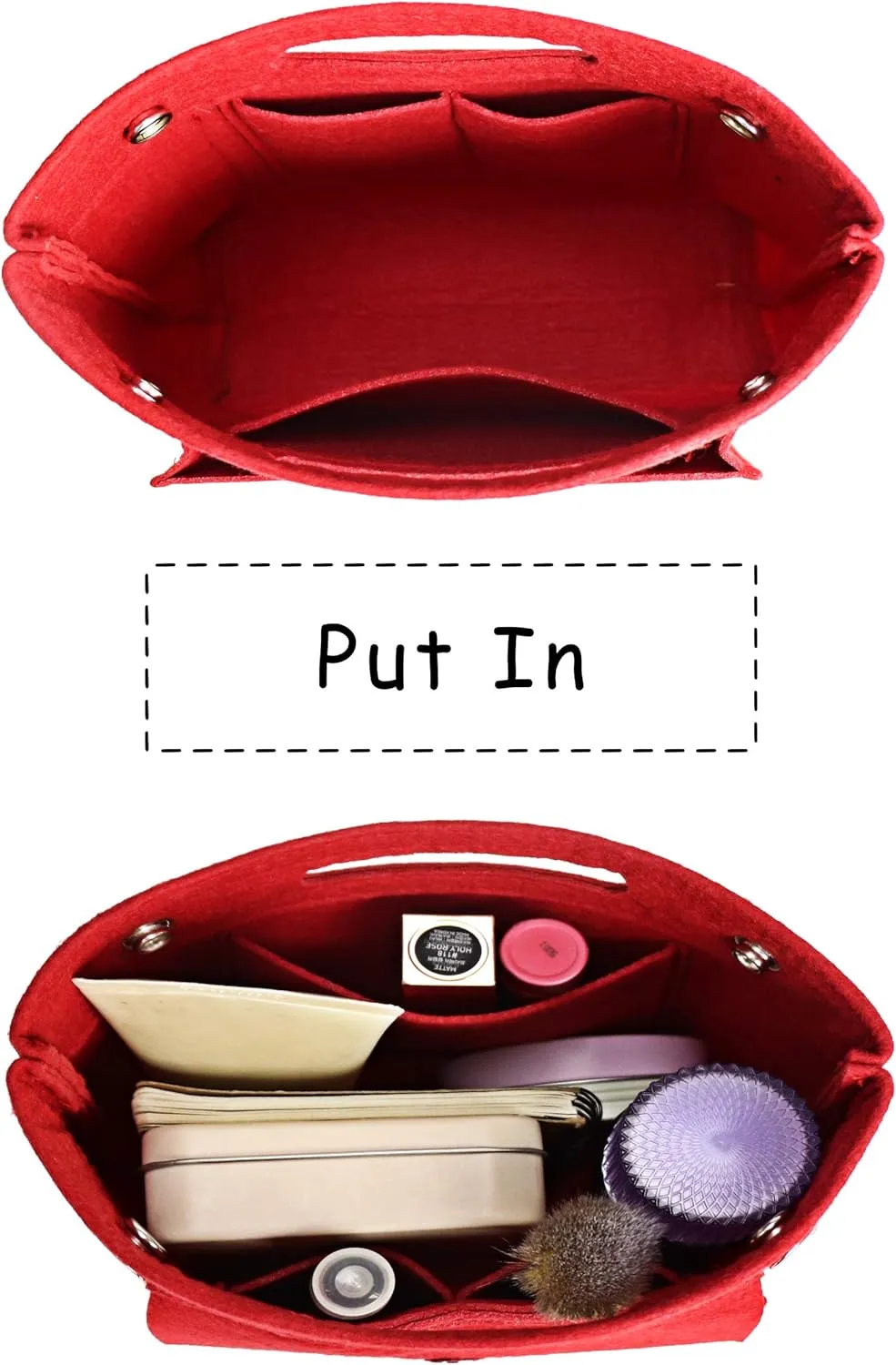 Mini Tote Purse organizer insert, Felt lightweight Handbag Organizer Fits LV Neverfull PM, Speedy 25, NOÉ BB, NeoNoe