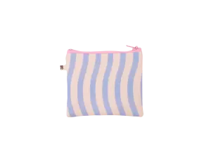 Mini Zipper - blue wavy stripes