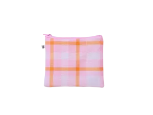 Mini Zipper- Pink/Orange Plaid