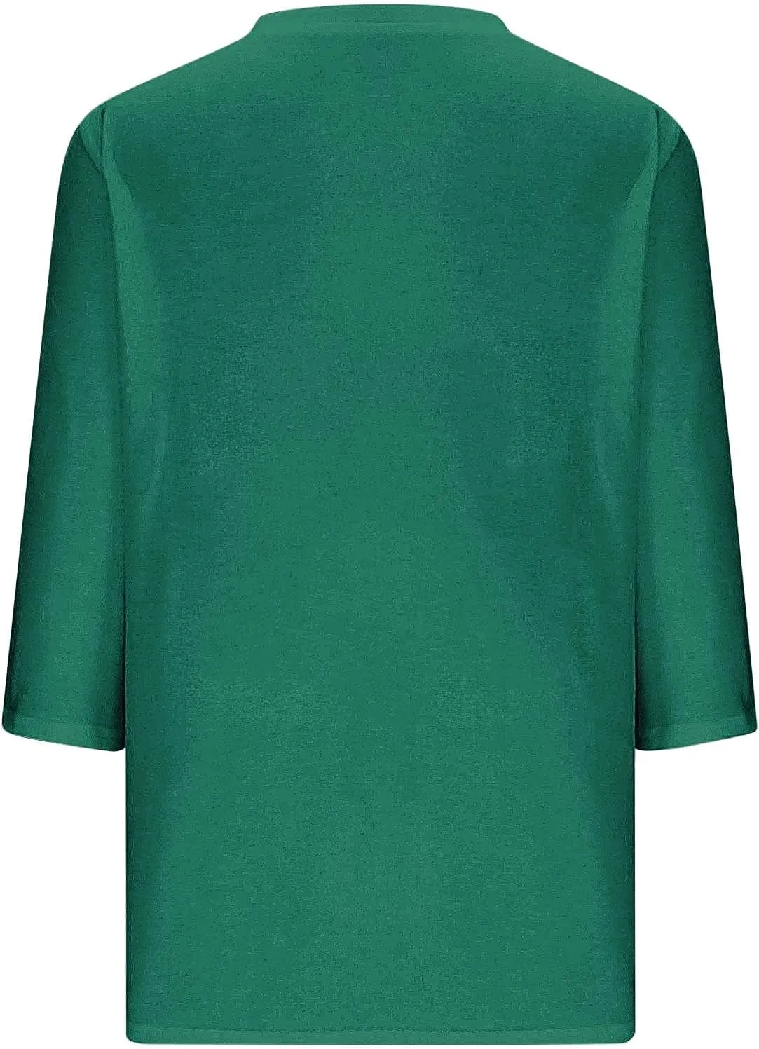 Miyaomn Women's 3/4 Sleeve T-Shirts Crisscross V Neck Solid Color Casual Blouse Slim Fit Lightweight Summer Autumn Basic Tops