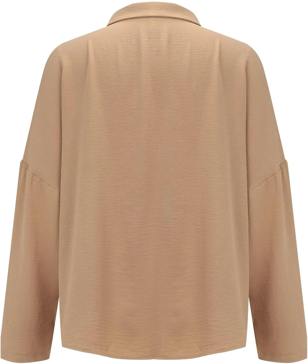 Miyaomn Womens Button Down Dress Shirts Cotton Linen Long Sleeve Collared Blouse Lightweight Slim Fit Solid V Neck Casual Top