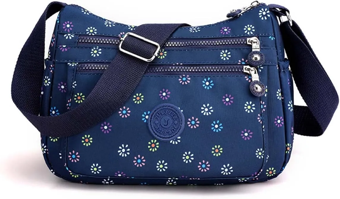 MLAFE Women Shoulder Handbag Nylon Multi-Pocket Crossbody Purse Bags for Women Travel Shoulder Bag for Travel/Shopping/Hiking