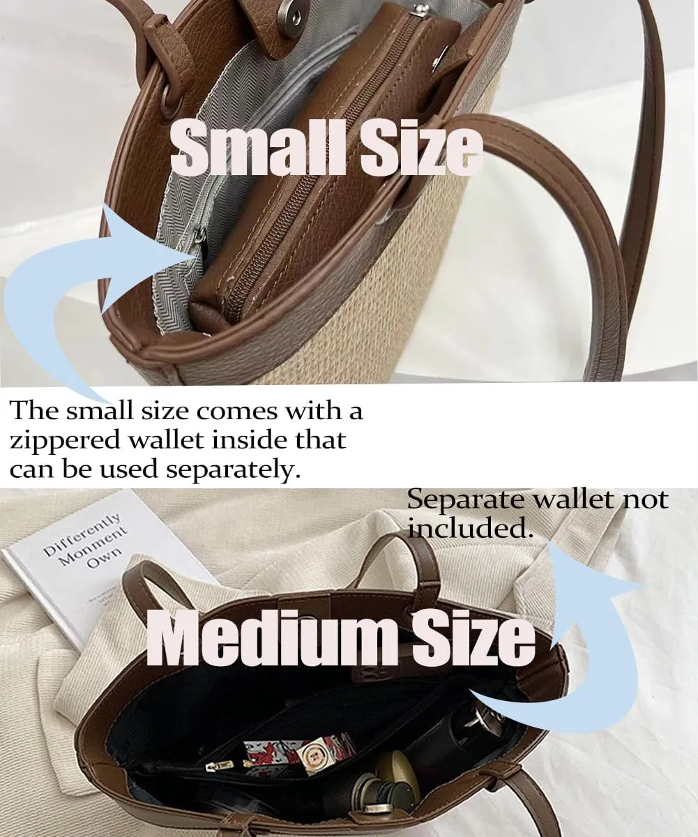 Molodo Straw Woven Bag Women's Beach Tote Bag Versatile Straw Shoulder Bag Handbag for Vacation Travel