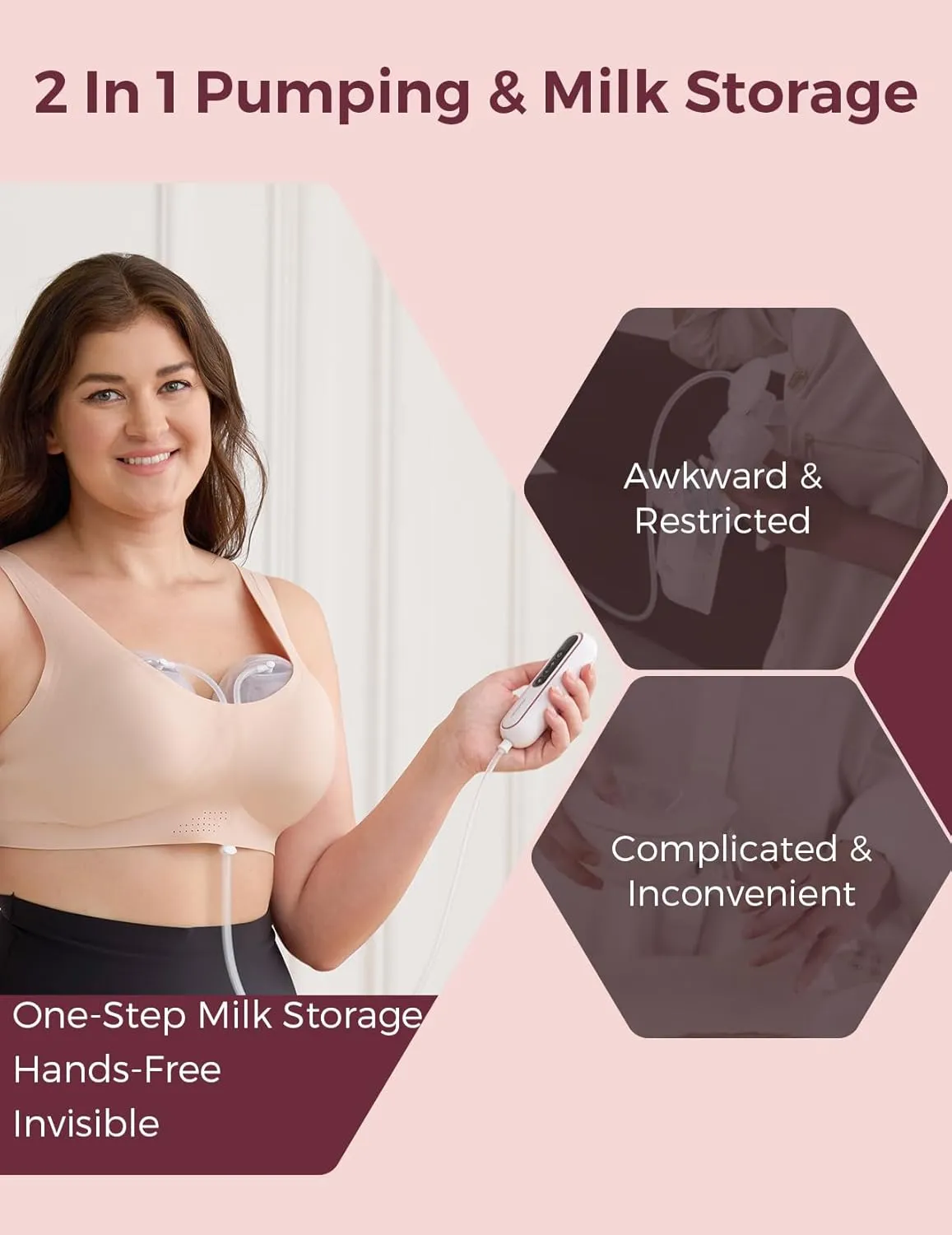 Momcozy Wearable Milk Collection Cups with Storage Bags (5 oz), Direct-to-Bag Breast Milk Bag Combo, Breast Pump Parts for Momcozy V1 Pro/V2 Pro/V1/V2 Pump & Most Electric Breast Pumps, 2 Pack