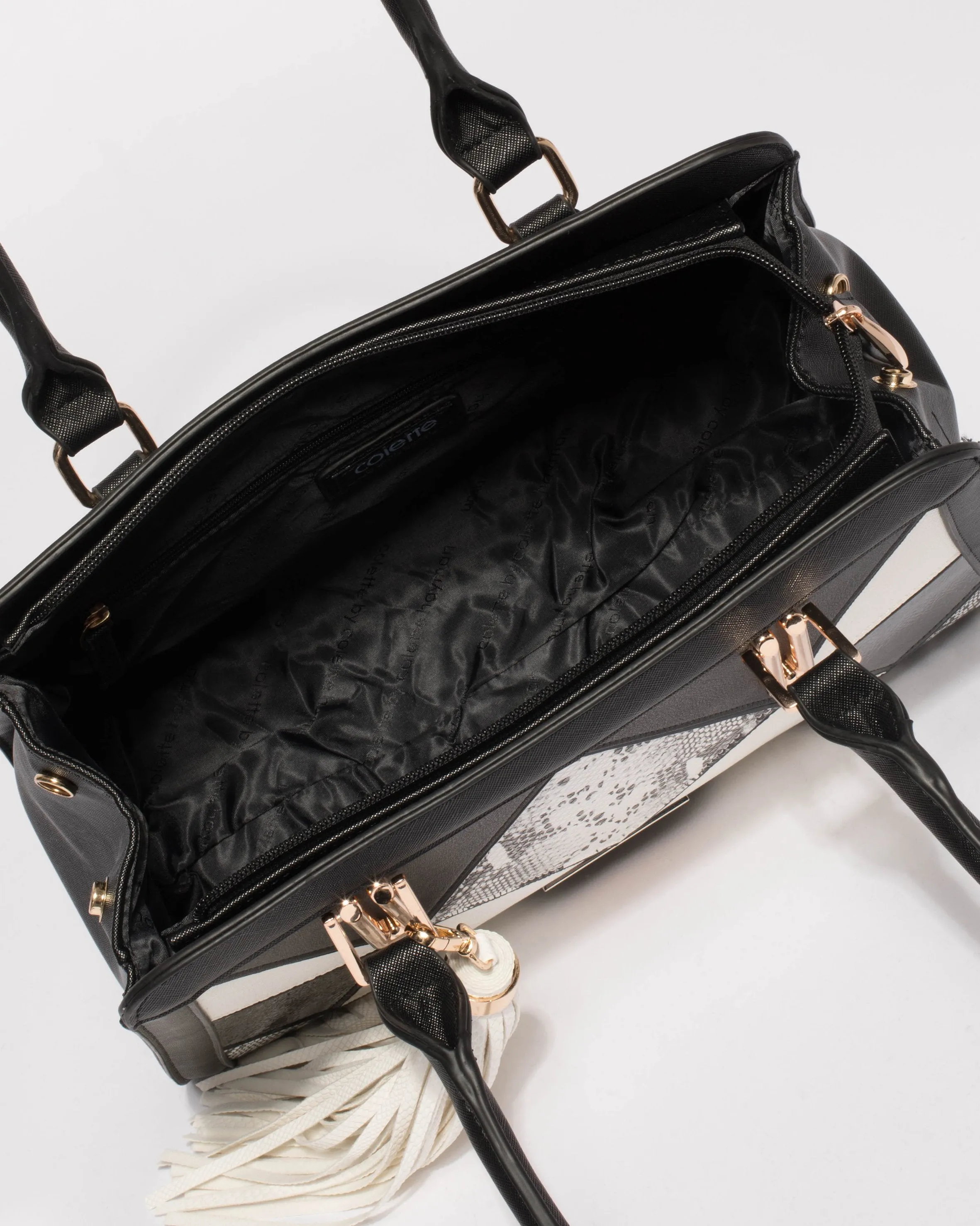 Monochrome Sage Medium Panel Tote Bag