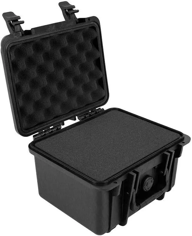 Monoprice Weatherproof/Shockproof Hard Case - Black Ip67 Level Dust and Water Protection Up to 1 Meter Depth with Customizable Foam, 10" x 9" x 7", 6.6 Liter