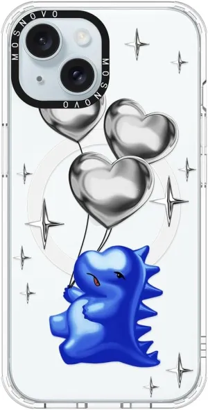 MOSNOVO Case for iPhone 15 Plus/iPhone 14 Plus, [Compatible with Magsafe] [Buffertech 6.6ft Military-Grade Drop Protection] [Anti Peel Off Tech] Clear Phone Case Design - Balloonasaurus