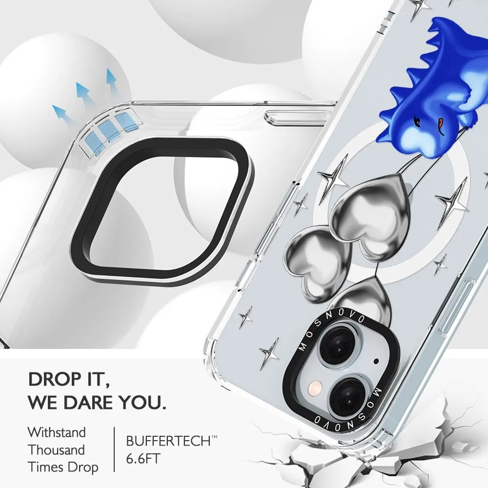 MOSNOVO Case for iPhone 15 Plus/iPhone 14 Plus, [Compatible with Magsafe] [Buffertech 6.6ft Military-Grade Drop Protection] [Anti Peel Off Tech] Clear Phone Case Design - Balloonasaurus