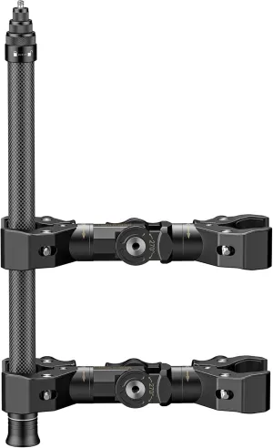 Motorcycle Bike Handlebar Clamp Mount & 60" Invisible Selfie Stick Compatible with Insta360 X4 X3 X2 X ONE RS R GO 3 Camera, Heavy Duty Motorcycle Mount kit Carbon Fiber Selfie Stick 1.5m (CM-DD)