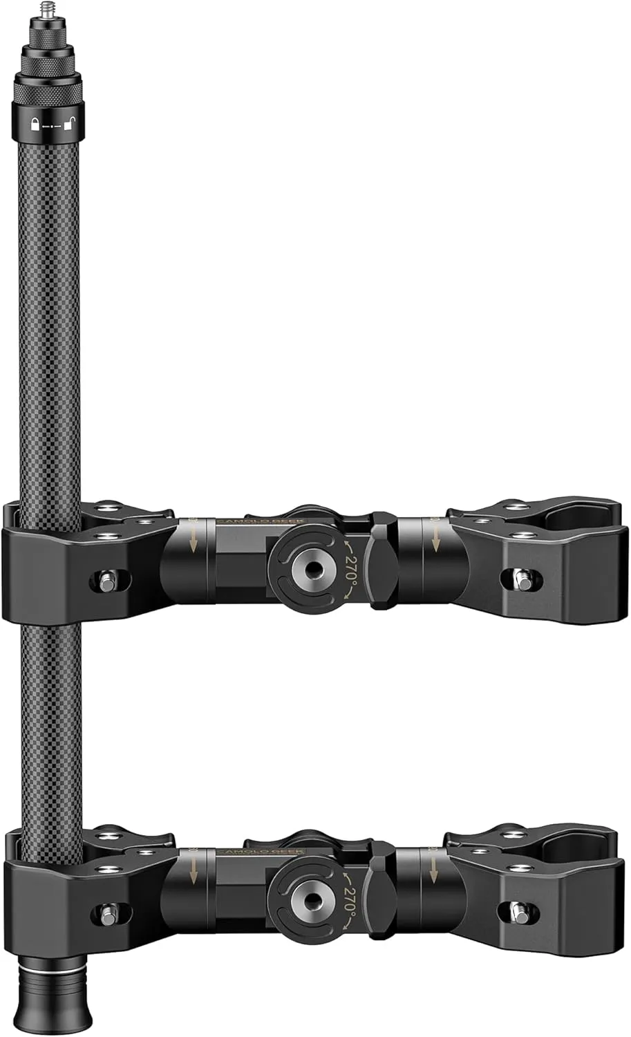 Motorcycle Bike Handlebar Clamp Mount & 60" Invisible Selfie Stick Compatible with Insta360 X4 X3 X2 X ONE RS R GO 3 Camera, Heavy Duty Motorcycle Mount kit Carbon Fiber Selfie Stick 1.5m (CM-DD)