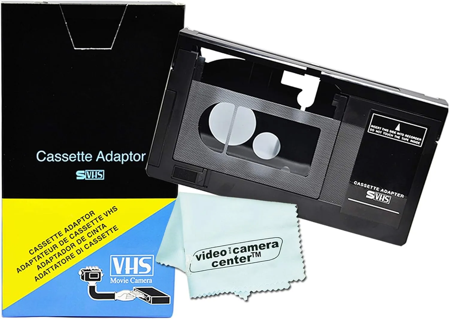 Motorized VHS-C Cassette Adapter for JVC C-P7U CP6BKU C-P6U,Panasonic PV-P1,RCA VCA115   1 MNS Micro-Fiber Cloth