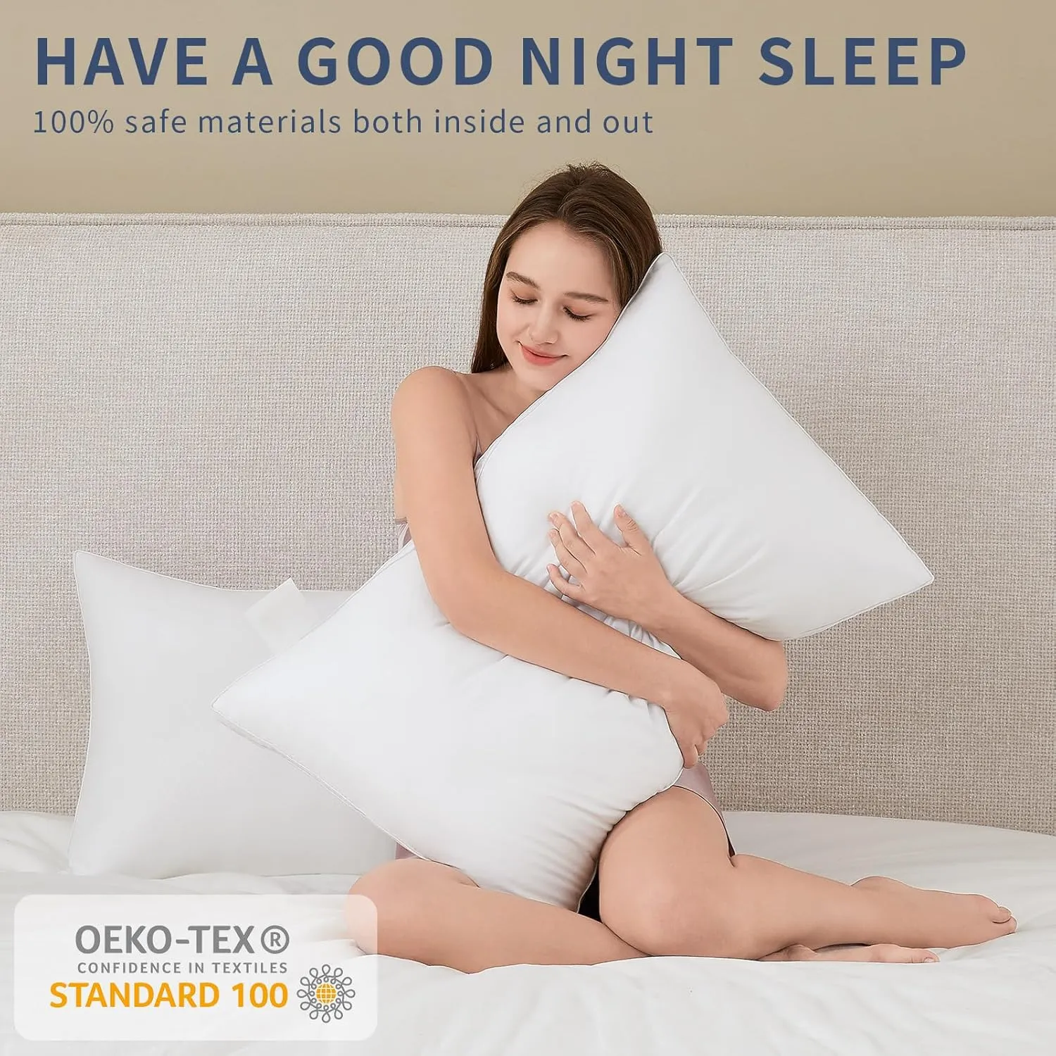 Mr. Ye Bed Pillows for Sleeping Queen Size 2 Pack Premium Hotel Quality Gusseted Pillows Fluffy Down Alternative Pillows for Back, Stomach or Side Sleepers, 20" x 30", White