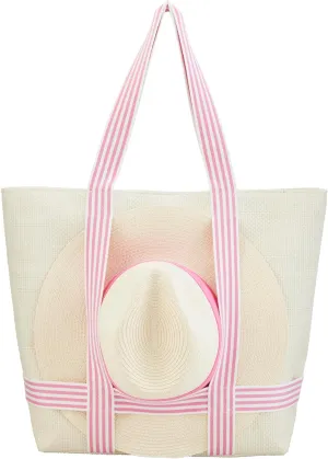 Mud Pie Women's Hat and Tote Gift Set