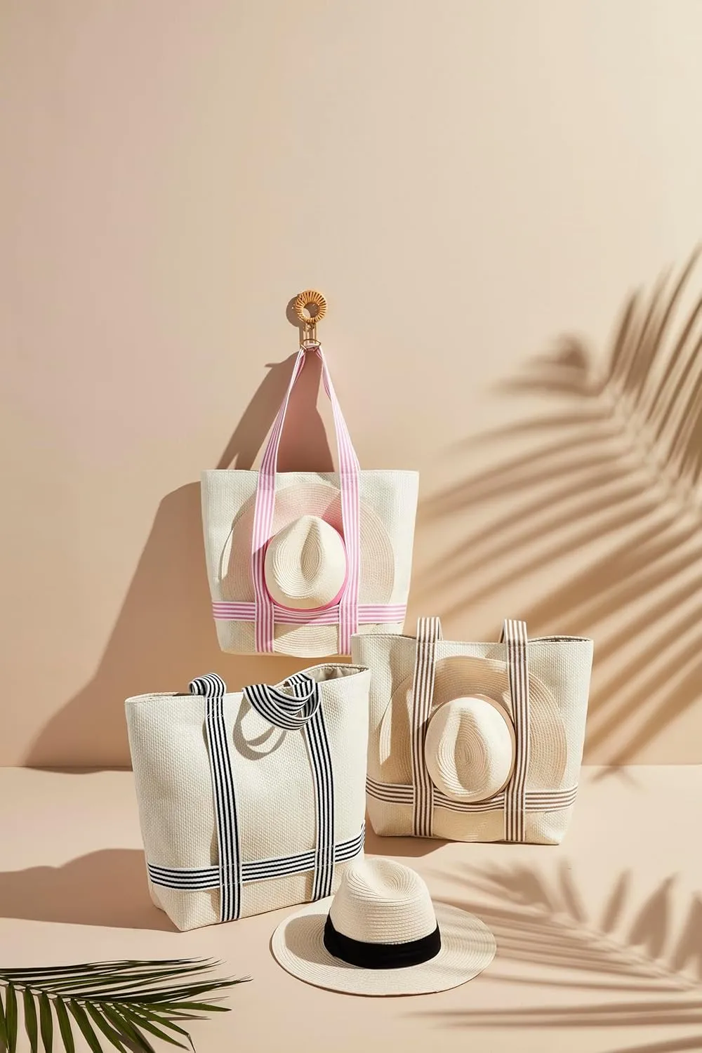 Mud Pie Women's Hat and Tote Gift Set