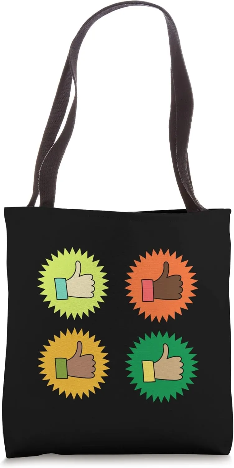Multi Color Unity Thumbs Up Message Diversity and Inclusion Tote Bag