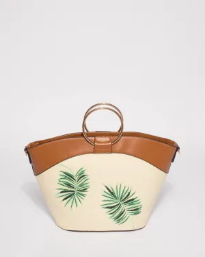 Multi Colour Palm Leave Ring Tote Bag