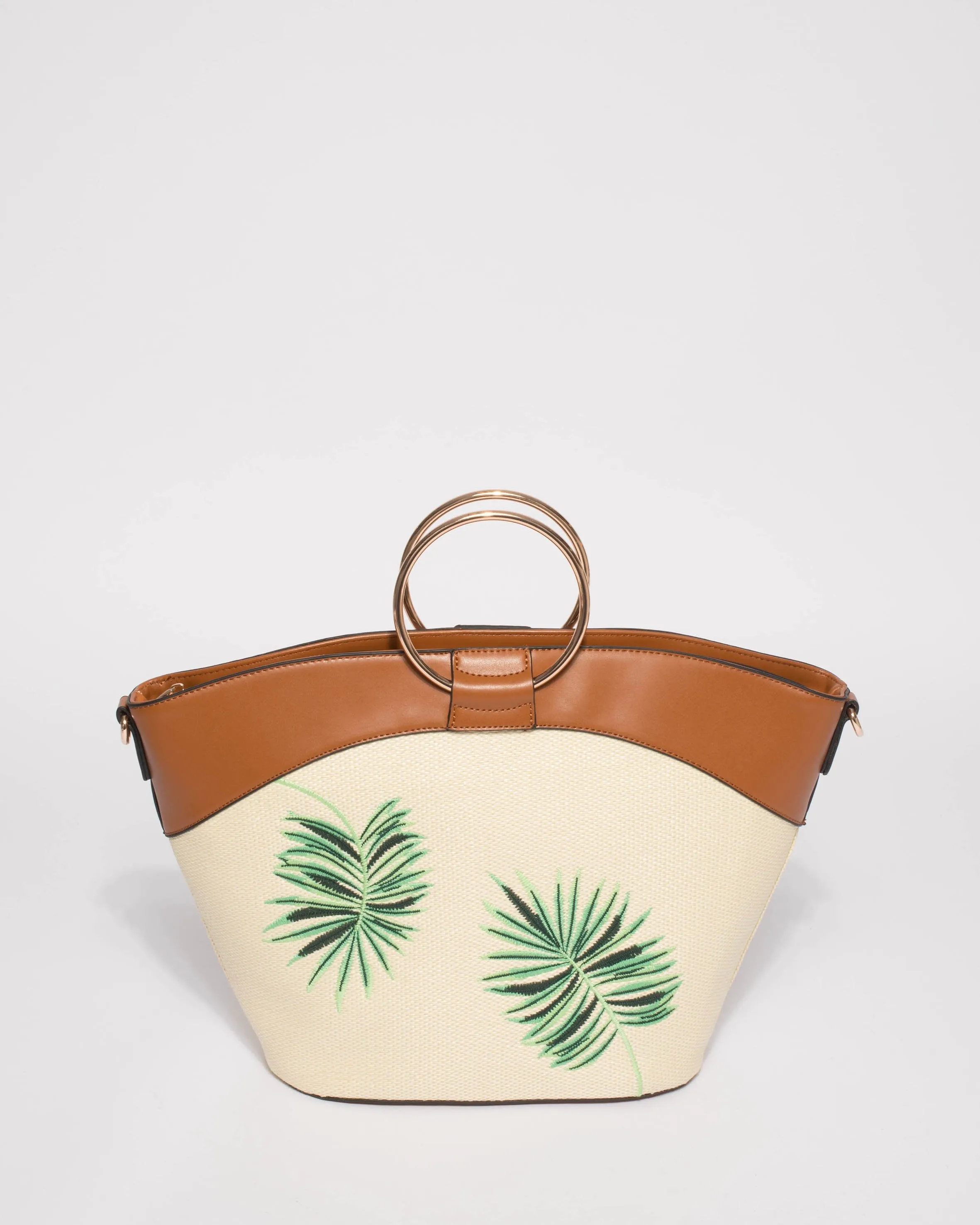 Multi Colour Palm Leave Ring Tote Bag
