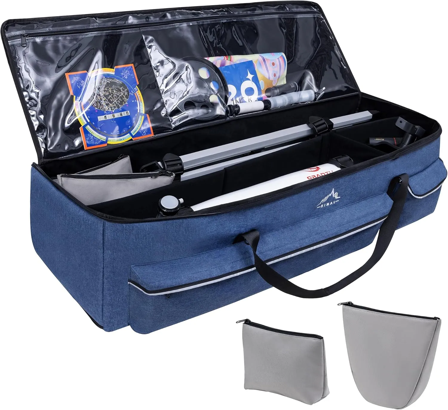 Multipurpose Telescope Bag 40 In– Padded Shock Absorbent –600D Oxford Telescope Carrying Case for Celestron with Adjustable Shoulder Strap & Pockets and Extra Storage, Blue
