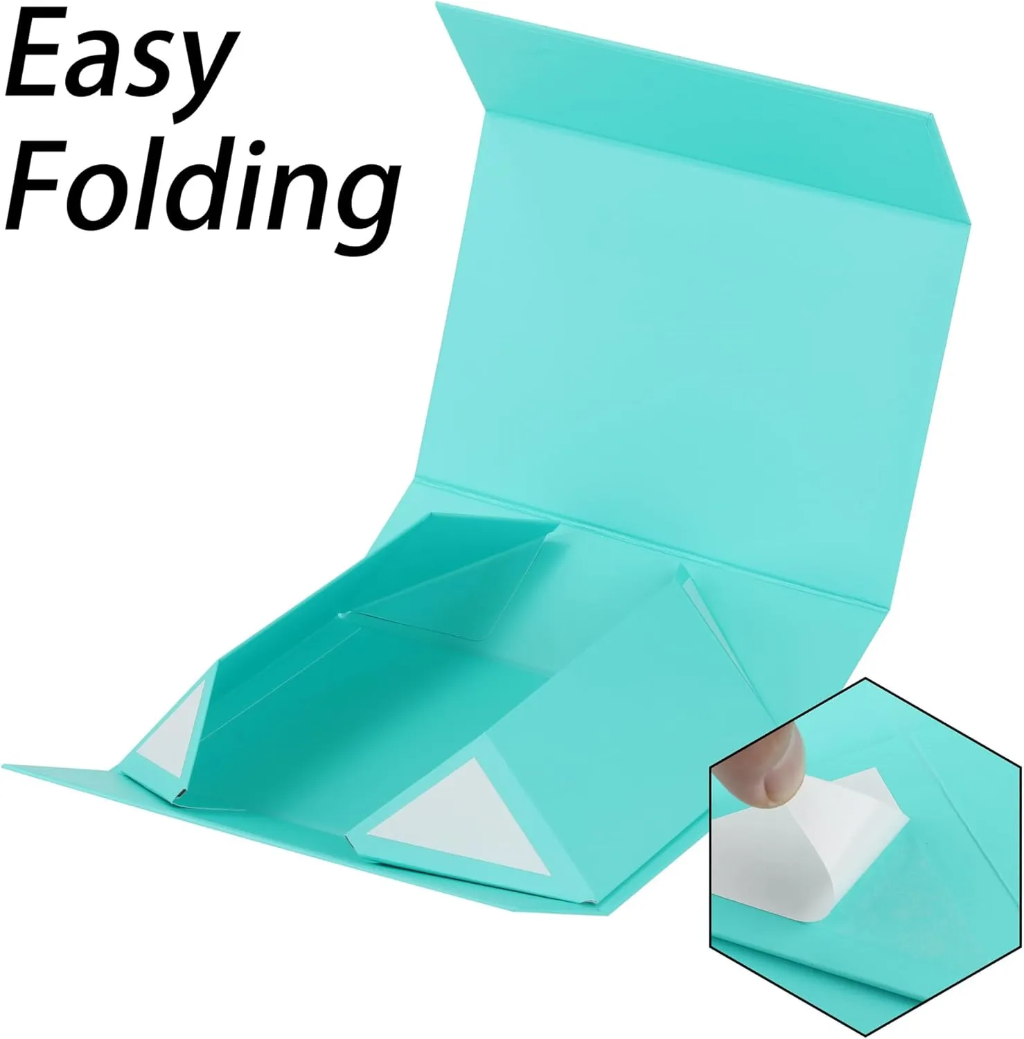 MUMUPACK 4 Pack Turquoise Gift Boxes With Lids,12x8x4.5 Inch Bridesmaid Proposal Box And Printable Stickers,Proposal Boxes With Ribbon For Wedding, Packaging, Present, Birthday