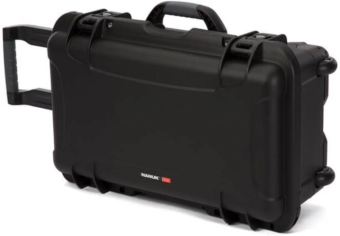NANUK Media Series 935 Waterproof Wheeled Hard Case with Lid Organizer and Foam Insert for DSLR Cameras, Black