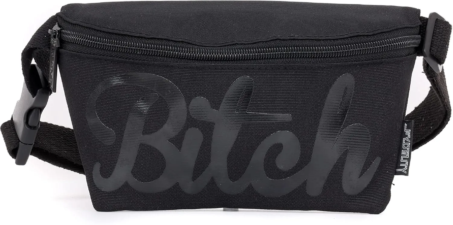 NC-17 90s Black Fanny Pack Crossbody Bags for Women Festival Bag Small Fanny Packs for Women Fashionable Concert Rave Accessories Fanny Pack for Men Womens Fashion Waist (83024)