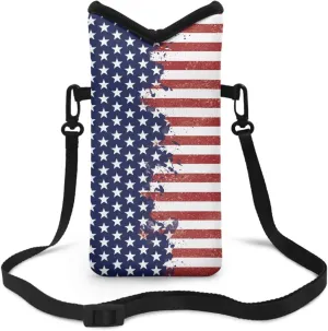 Neoprene Phone Bag Adjustable Crossbody Strap Mobile Protection Case Hook and Loop Fastener Phone Bag, 4 X 8 Inch