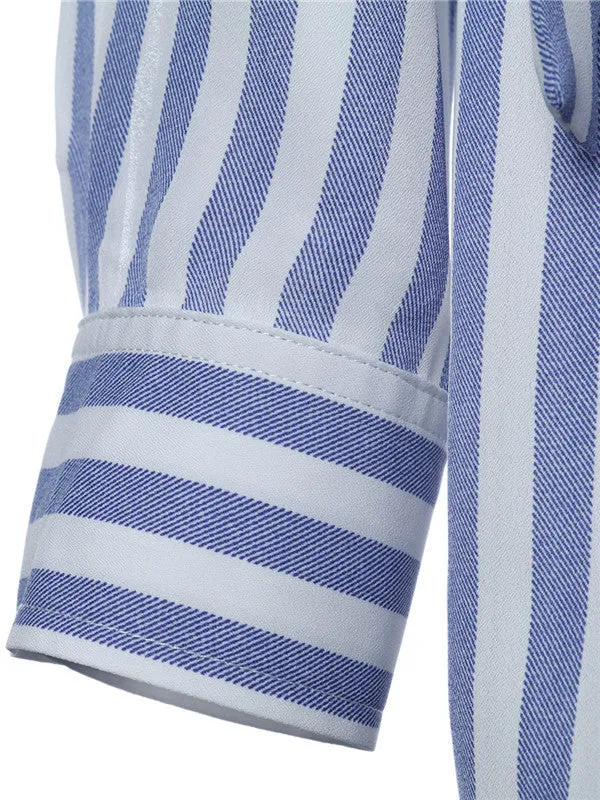 New Spring Long-sleeved Striped Shirt