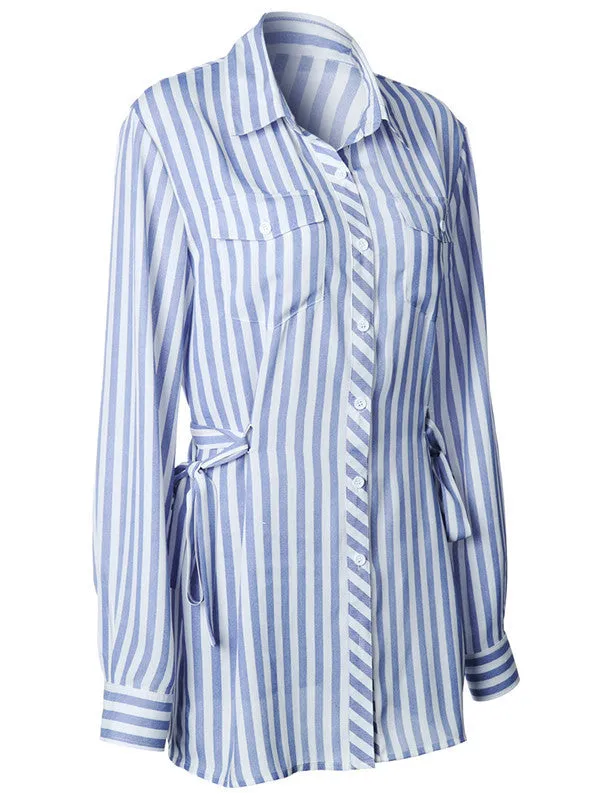 New Spring Long-sleeved Striped Shirt