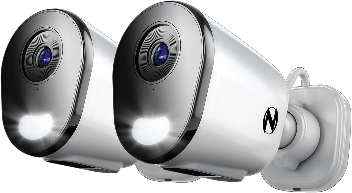 Night Owl Plug-in Wireless 2K HD Indoor/Outdoor Deterrence Camera with 2-Way Audio (2 Camera)