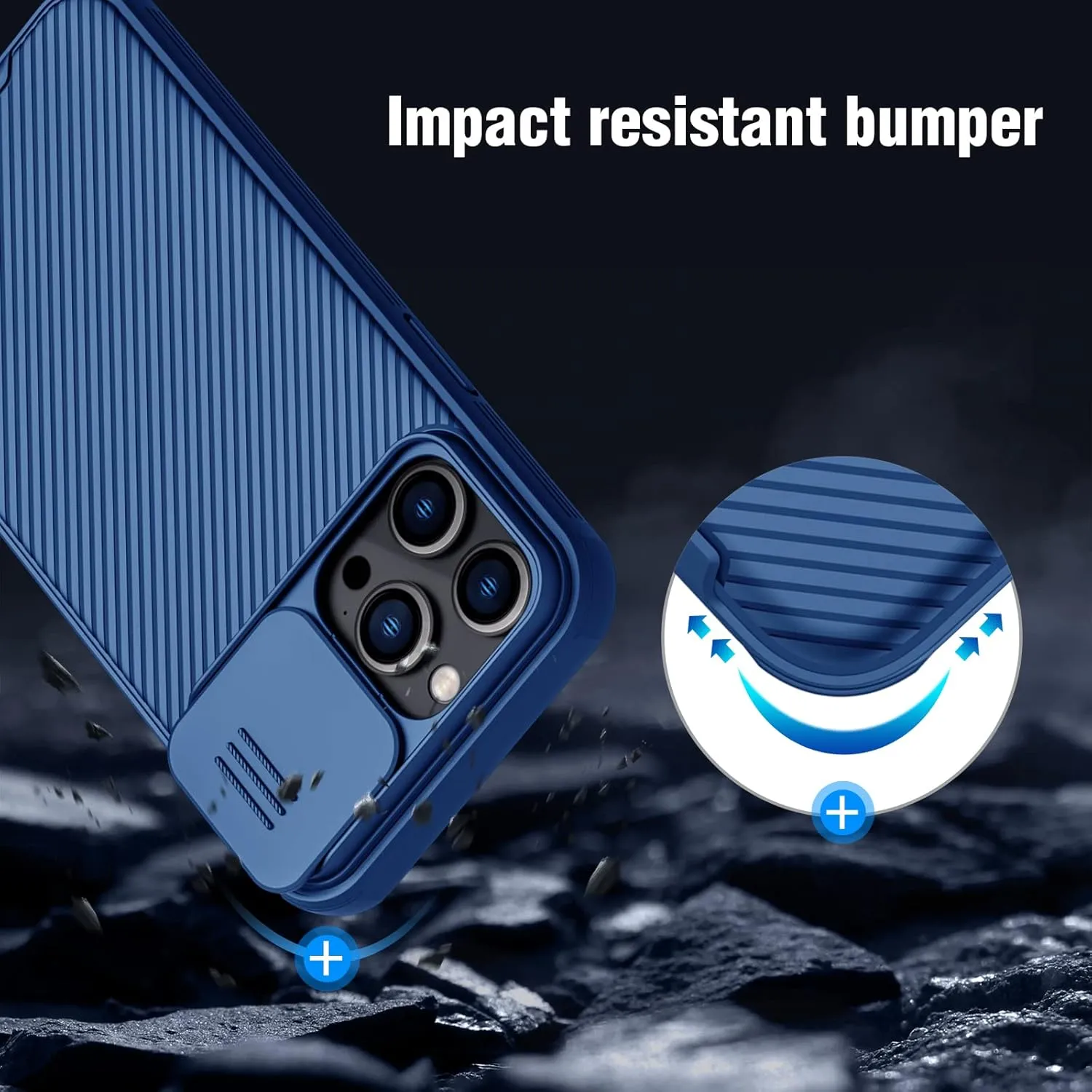 Nillkin for iPhone 14 Pro Max Case with Slide Camera Cover [Lens Protection] CamShield Pro Anti-Scratch & Shockproof Protective Phone Case for iPhone 14 Pro Max 6.7 inch - Blue