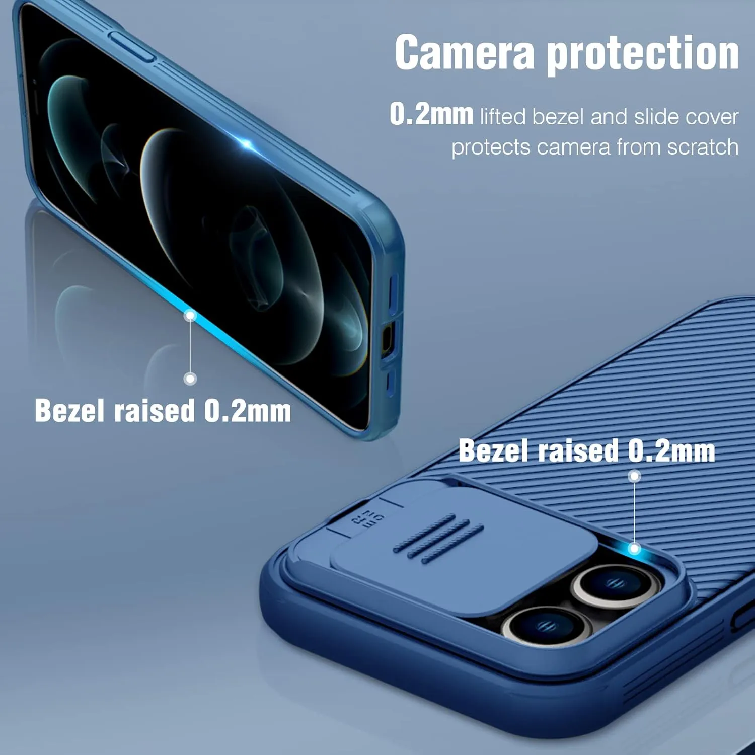 Nillkin for iPhone 14 Pro Max Case with Slide Camera Cover [Lens Protection] CamShield Pro Anti-Scratch & Shockproof Protective Phone Case for iPhone 14 Pro Max 6.7 inch - Blue