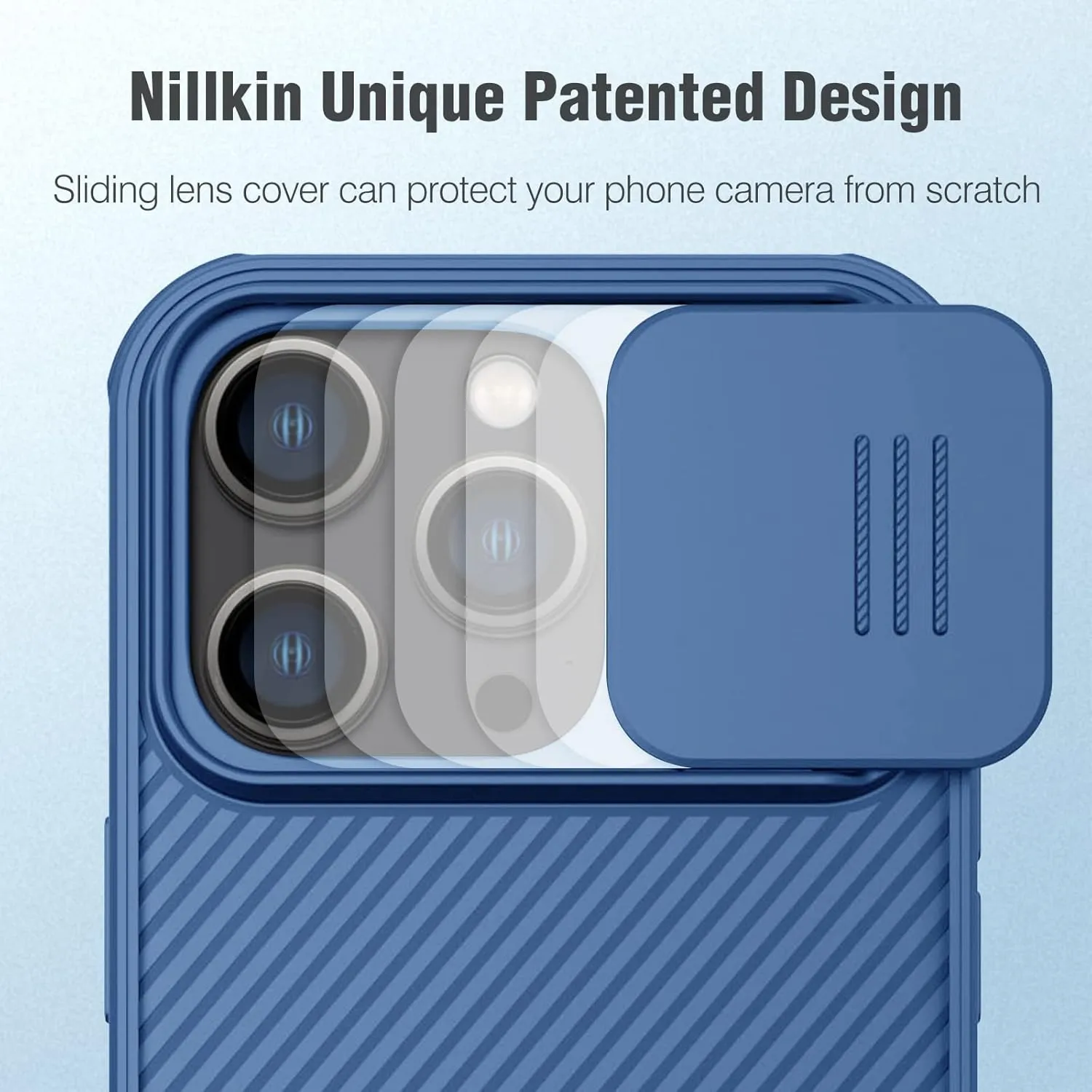 Nillkin for iPhone 14 Pro Max Case with Slide Camera Cover [Lens Protection] CamShield Pro Anti-Scratch & Shockproof Protective Phone Case for iPhone 14 Pro Max 6.7 inch - Blue