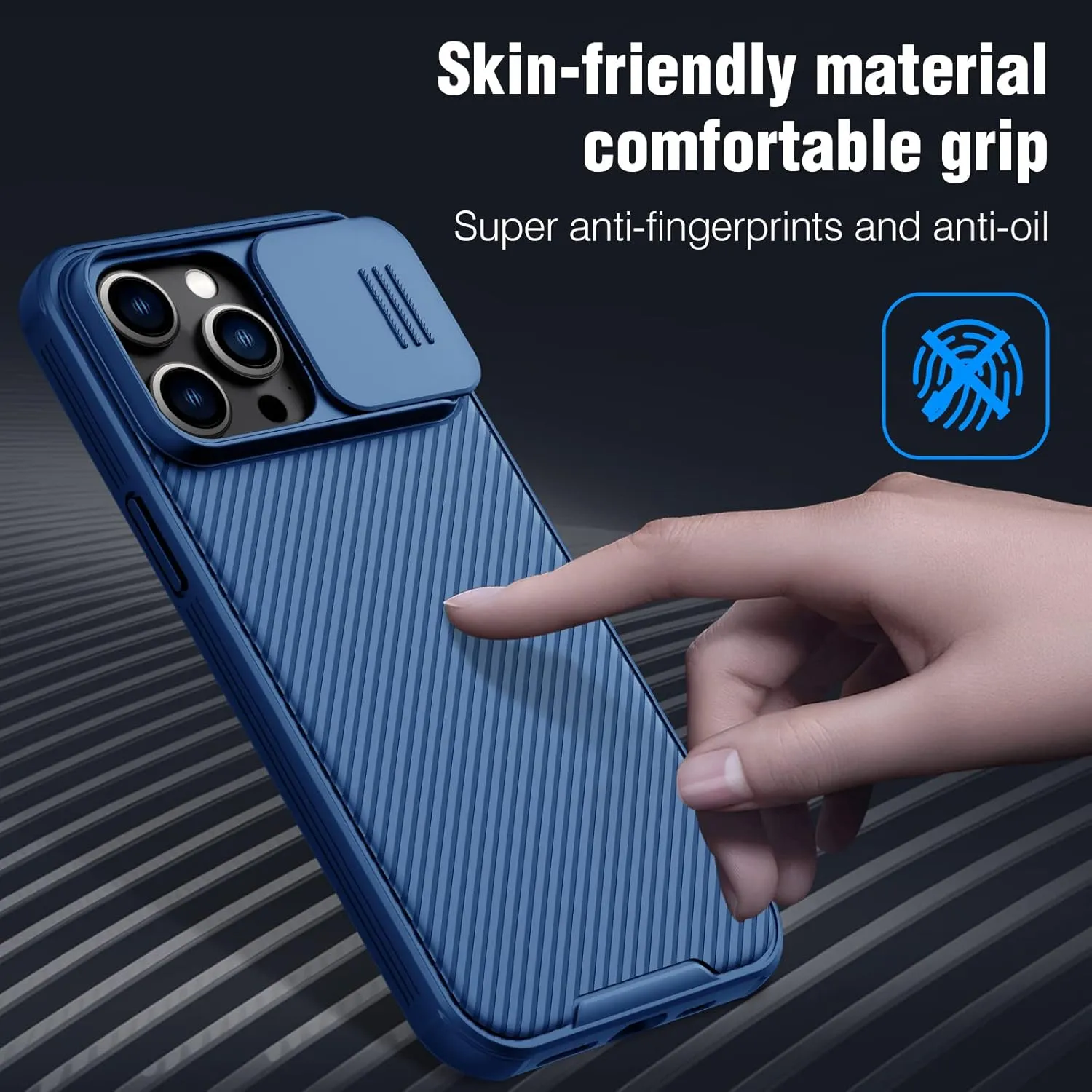Nillkin for iPhone 14 Pro Max Case with Slide Camera Cover [Lens Protection] CamShield Pro Anti-Scratch & Shockproof Protective Phone Case for iPhone 14 Pro Max 6.7 inch - Blue