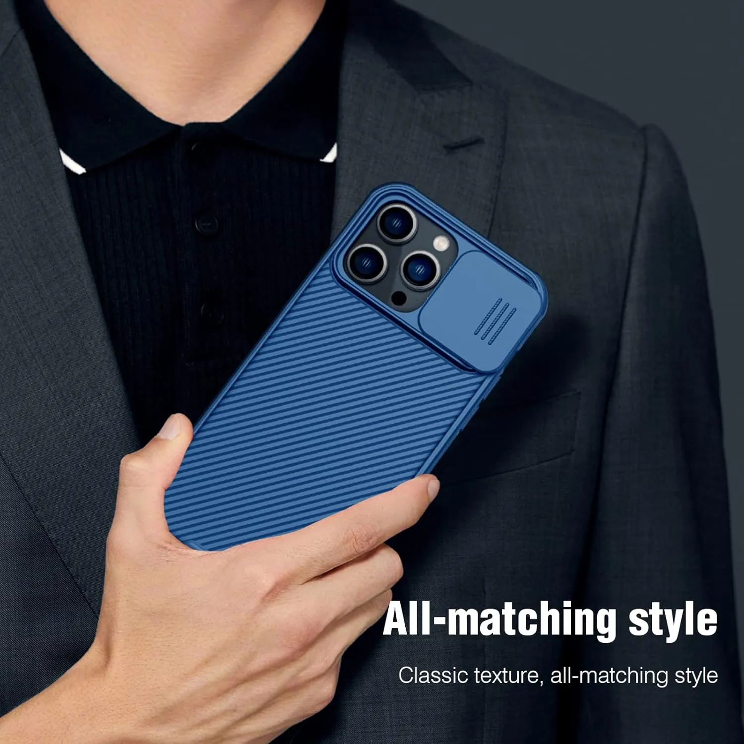 Nillkin for iPhone 14 Pro Max Case with Slide Camera Cover [Lens Protection] CamShield Pro Anti-Scratch & Shockproof Protective Phone Case for iPhone 14 Pro Max 6.7 inch - Blue