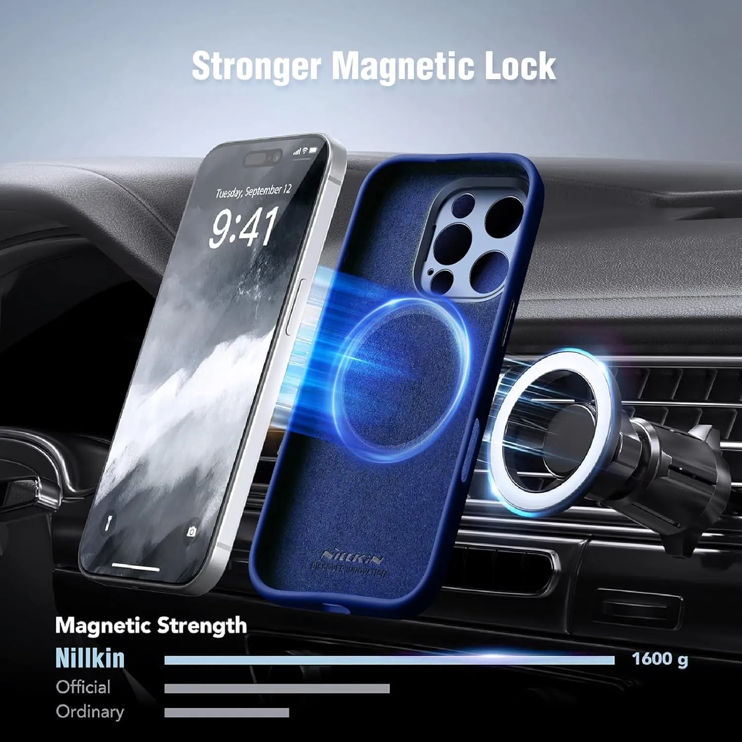 Nillkin for iPhone 16 Pro Max Case with Camera Protection & Stand, Compatible with MagSafe, Shockproof Silicone Slim Phone Case iPhone 16 Pro Max, Soft Anti-Scratch Microfiber Lining,Black