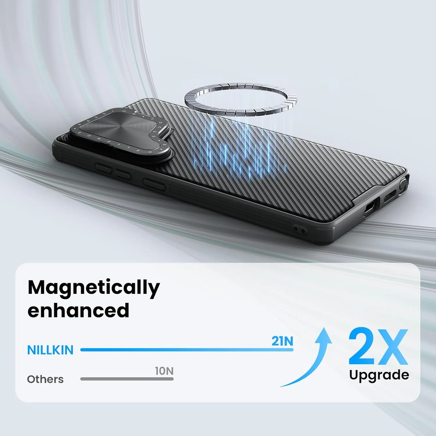 Nillkin for Samsung Galaxy S25 Ultra Case with Camera Cover, [Compatible with MagSafe] [Adjustable Metal Kickstand] Shockproof Slim for Galaxy S25 Ultra Magnetic Case(2025), Black