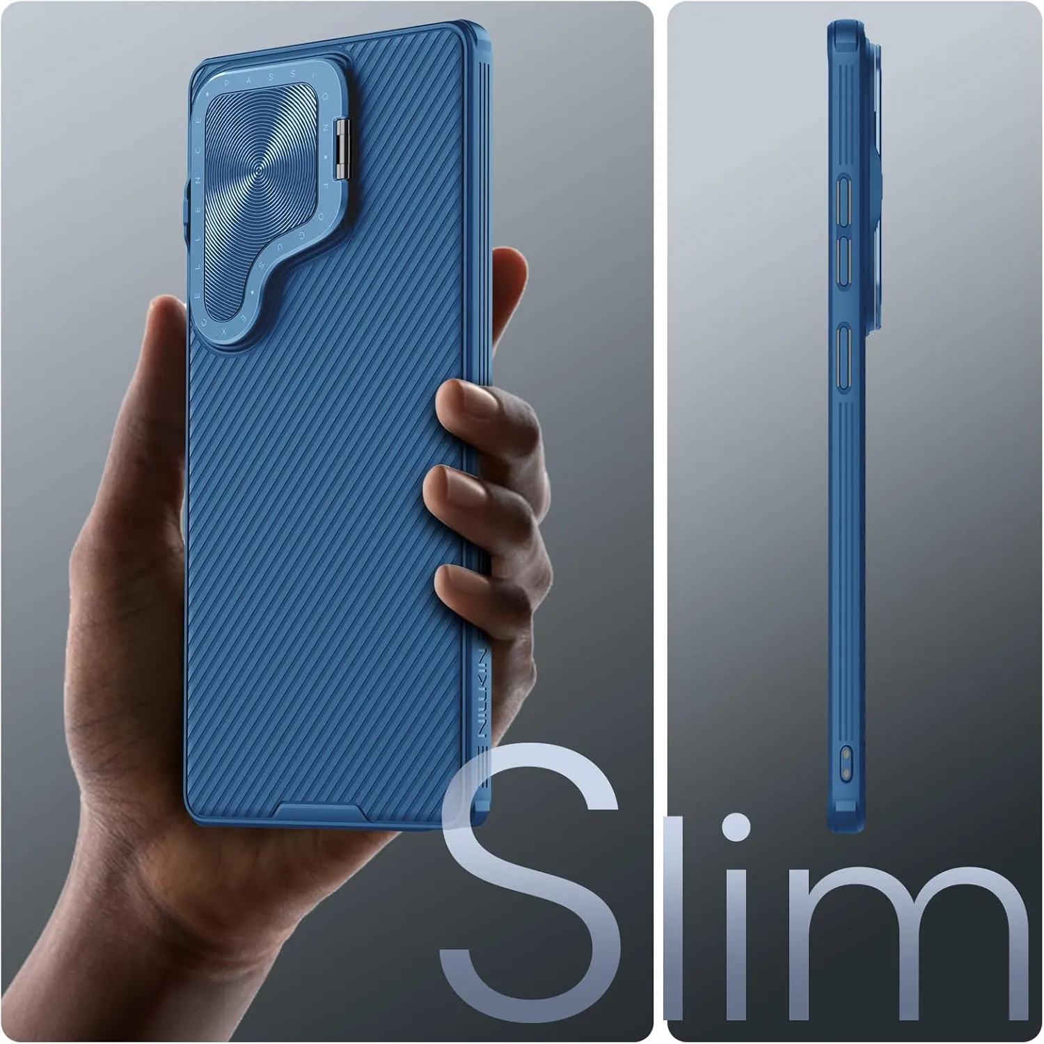 Nillkin for Samsung Galaxy S25 Ultra Case with Camera Cover, [Compatible with MagSafe] [Adjustable Metal Kickstand] Shockproof Slim for Galaxy S25 Ultra Magnetic Case(2025), Blue