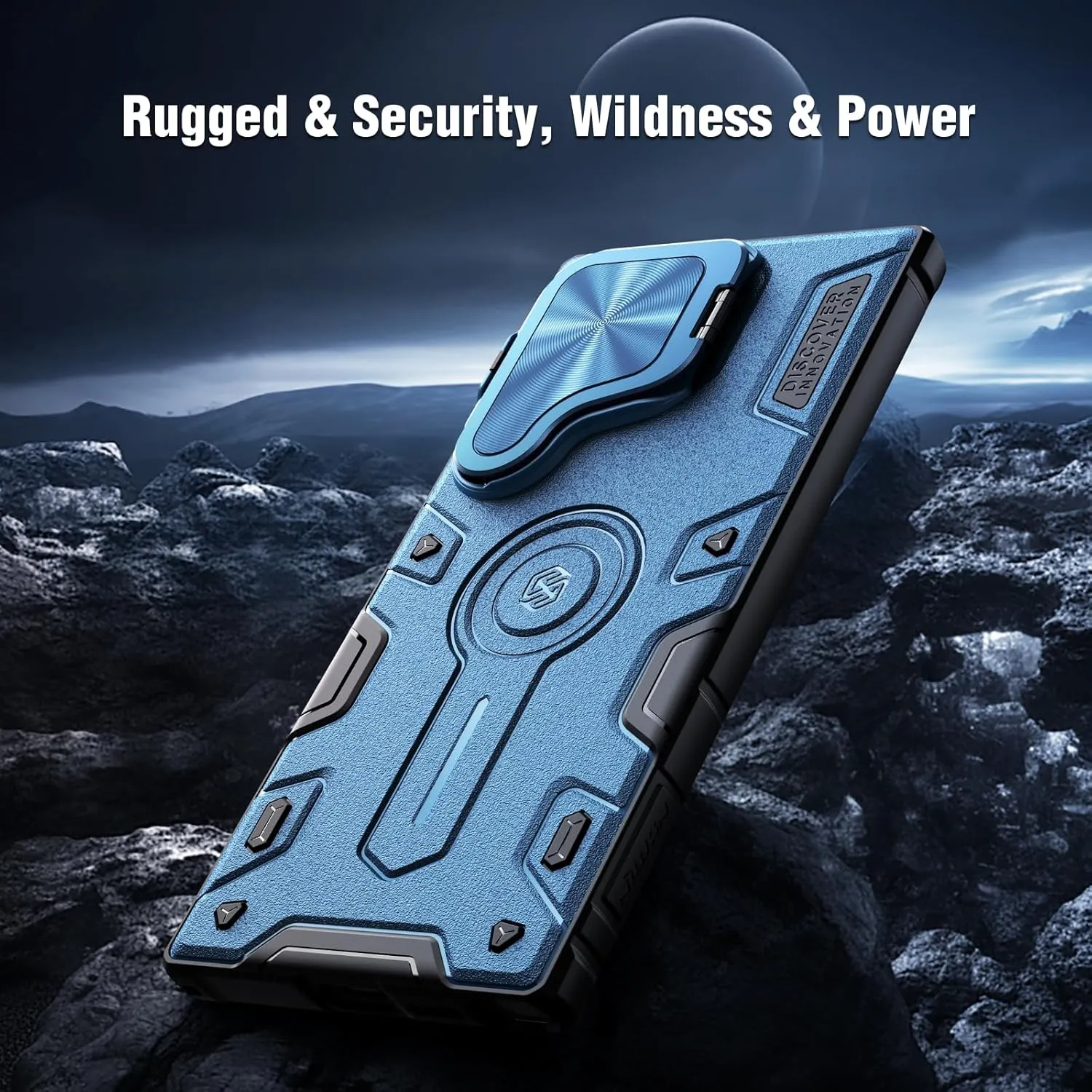 Nillkin for Samsung S24 Ultra Case with 2 in 1 Camera Cover & Metal Kicksatnd, Military Grade Shockproof Hard Case Heavy Duty Protection Rugged Armor Phone Case for Galaxy S24 Ultra 6.8 Inch, Black